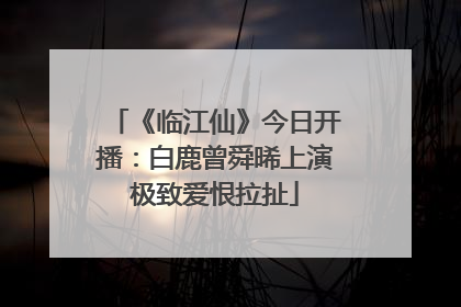 《临江仙》今日开播：白鹿曾舜晞上演极致爱恨拉扯