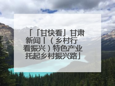 「甘快看」甘肃新闻丨（乡村行 看振兴）特色产业托起乡村振兴路