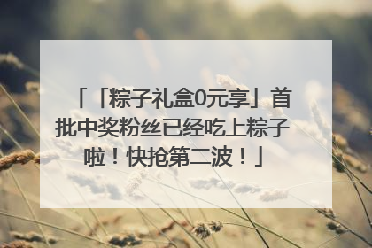 「粽子礼盒0元享」首批中奖粉丝已经吃上粽子啦！快抢第二波！
