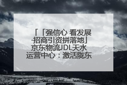 「强信心 看发展·招商引资拼落地」京东物流JDL天水运营中心：激活陇东南区域经济新引擎