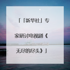 「新华社」专家研讨电视剧《无尽的尽头》