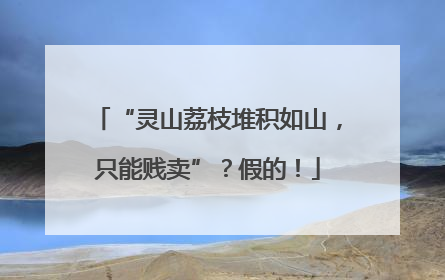 “灵山荔枝堆积如山，只能贱卖”？假的！