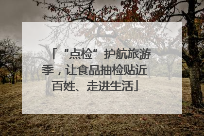 “点检”护航旅游季，让食品抽检贴近百姓、走进生活