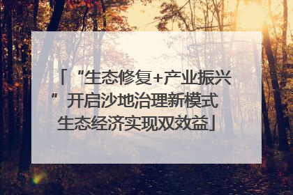 “生态修复+产业振兴”开启沙地治理新模式 生态经济实现双效益