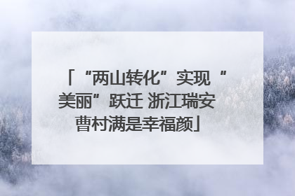 “两山转化”实现“美丽”跃迁 浙江瑞安曹村满是幸福颜