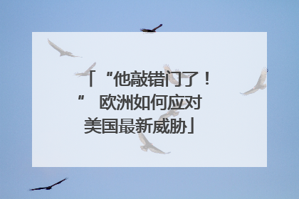 “他敲错门了！” 欧洲如何应对美国最新威胁