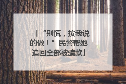 “别慌，按我说的做！”民警帮她追回全部被骗款