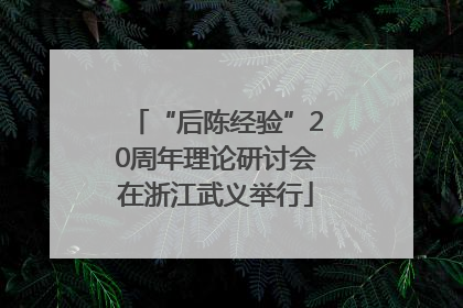 “后陈经验”20周年理论研讨会在浙江武义举行