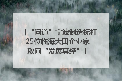 “问道”宁波制造标杆 25位临海大田企业家取回“发展真经”