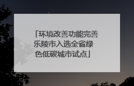 环境改善功能完善 乐陵市入选全省绿色低碳城市试点