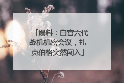 爆料：白宫六代战机机密会议，扎克伯格突然闯入