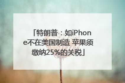 特朗普：如iPhone不在美国制造 苹果须缴纳25%的关税