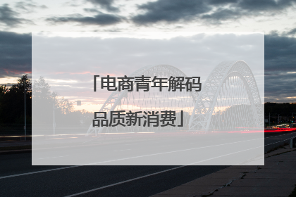 电商青年解码品质新消费