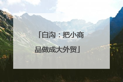 白沟：把小商品做成大外贸