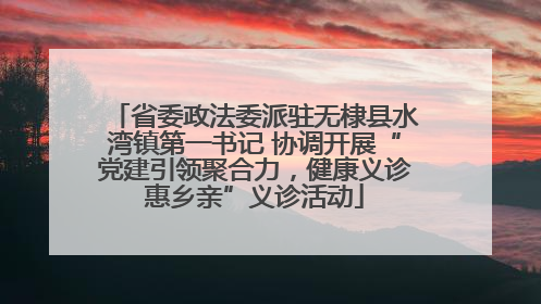 省委政法委派驻无棣县水湾镇第一书记 协调开展“党建引领聚合力，健康义诊惠乡亲”义诊活动