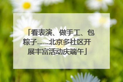 看表演、做手工、包粽子……北京多社区开展丰富活动庆端午