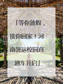 等你放假，接你回家！河南暑运校园直通车开启