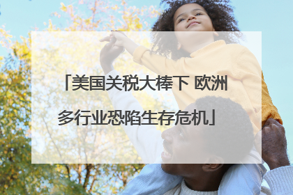 美国关税大棒下 欧洲多行业恐陷生存危机