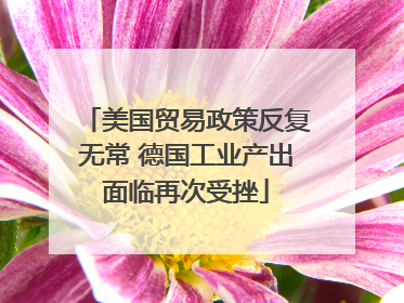 美国贸易政策反复无常 德国工业产出面临再次受挫