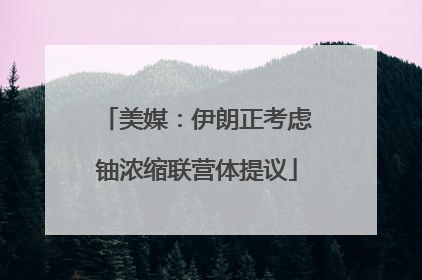 美媒：伊朗正考虑铀浓缩联营体提议