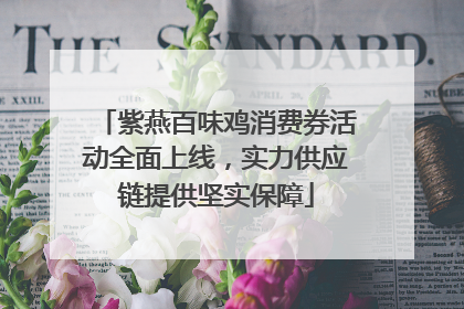 紫燕百味鸡消费券活动全面上线，实力供应链提供坚实保障