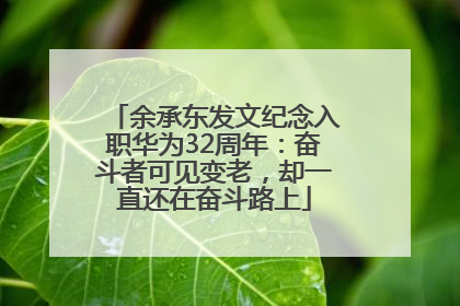 余承东发文纪念入职华为32周年：奋斗者可见变老，却一直还在奋斗路上