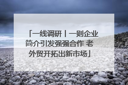 一线调研丨一则企业简介引发强强合作 老外贸开拓出新市场