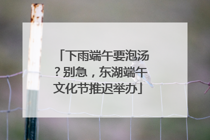 下雨端午要泡汤？别急，东湖端午文化节推迟举办