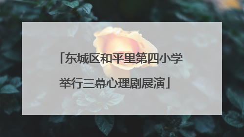 东城区和平里第四小学举行三幕心理剧展演