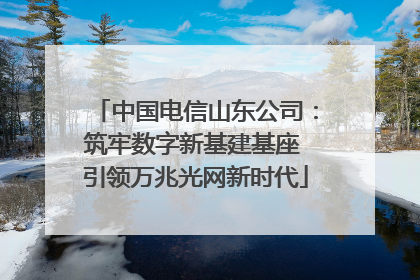 中国电信山东公司：筑牢数字新基建基座 引领万兆光网新时代