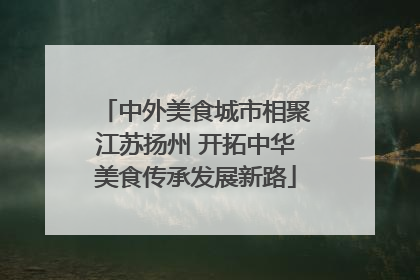 中外美食城市相聚江苏扬州 开拓中华美食传承发展新路