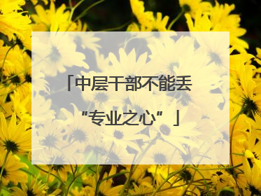中层干部不能丢“专业之心”