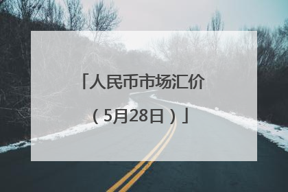 人民币市场汇价（5月28日）