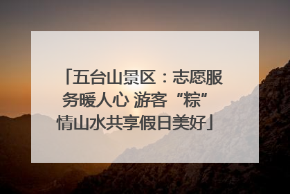 五台山景区：志愿服务暖人心 游客“粽”情山水共享假日美好