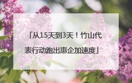 从15天到3天！竹山代表行动跑出惠企加速度