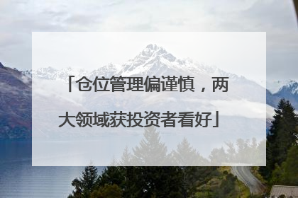 仓位管理偏谨慎，两大领域获投资者看好