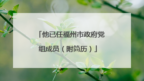 他已任福州市政府党组成员（附简历）
