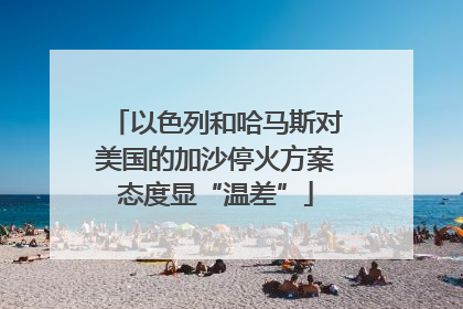 以色列和哈马斯对美国的加沙停火方案态度显“温差”