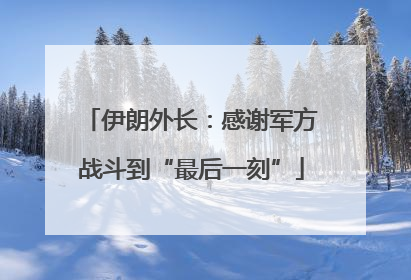 伊朗外长：感谢军方战斗到“最后一刻”