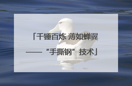 千锤百炼 薄如蝉翼——“手撕钢”技术