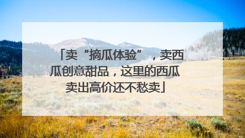 卖“摘瓜体验”，卖西瓜创意甜品，这里的西瓜卖出高价还不愁卖