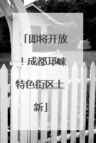即将开放！成都邛崃特色街区上新