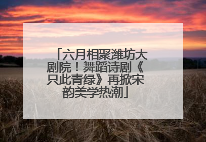 六月相聚潍坊大剧院！舞蹈诗剧《只此青绿》再掀宋韵美学热潮