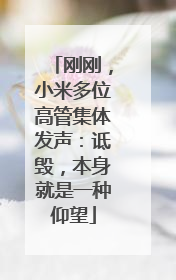 刚刚，小米多位高管集体发声：诋毁，本身就是一种仰望