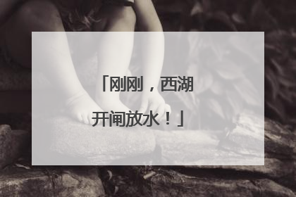刚刚，西湖开闸放水！
