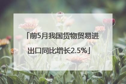 前5月我国货物贸易进出口同比增长2.5%