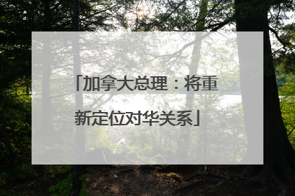 加拿大总理：将重新定位对华关系