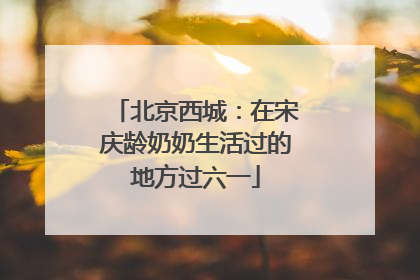 北京西城：在宋庆龄奶奶生活过的地方过六一