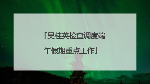 吴桂英检查调度端午假期重点工作