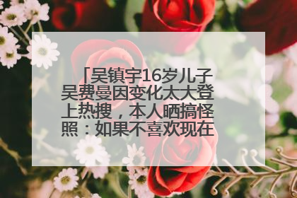 吴镇宇16岁儿子吴费曼因变化太大登上热搜，本人晒搞怪照：如果不喜欢现在的我可以离开